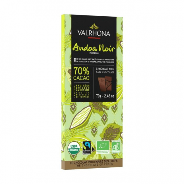 Tablette de Chocolat Noir Andoa 70% Bio 70 g Valrhona