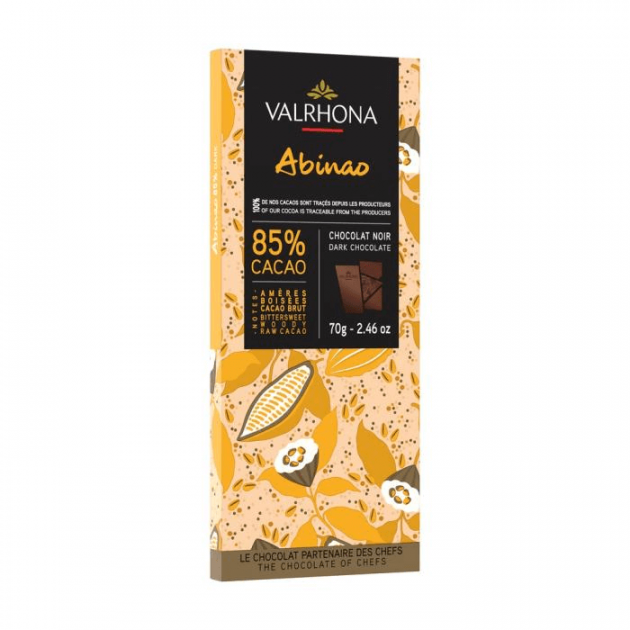 Tablette de Chocolat Noir Abinao 85% 70 g Valrhona