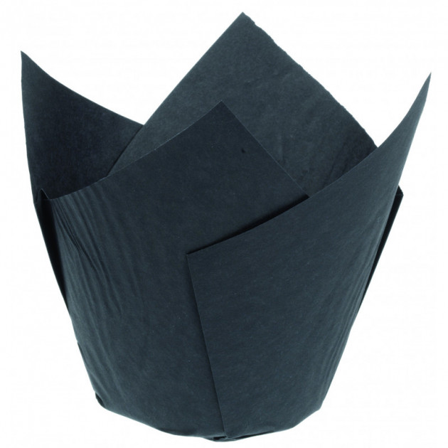 Caissettes en Papier Tulipcup Noir