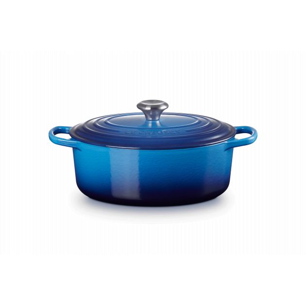 Cocotte en fonte Ovale 31 cm Azur Le Creuset Signature Cocotte en fonte Ovale 31 cm Azur Le Creuset Signature