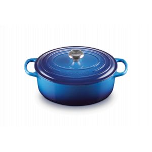 Cocotte en fonte Ovale 31 cm Azur Le Creuset Signature