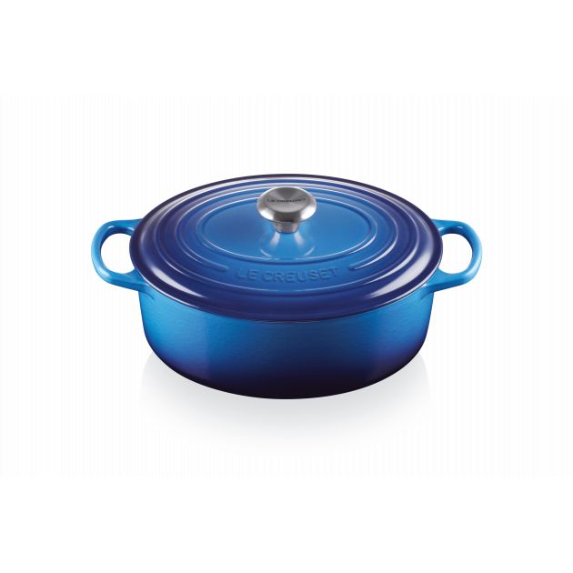 Cocotte en Fonte Ovale 29 cm Azur Le Creuset Signature