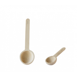 FIN DE SERIE Lot de 2 Cuillères Doseuses en Bambou 5 et 15 ml Pebbly
