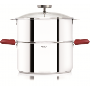Casserole et Cuit Vapeur Inox Ø 24 cm Anses Mutine Framboise Biome Cristel Casserole et Cuit Vapeur Inox Ø 24 cm Anses Mutine Framboise Biome Cristel