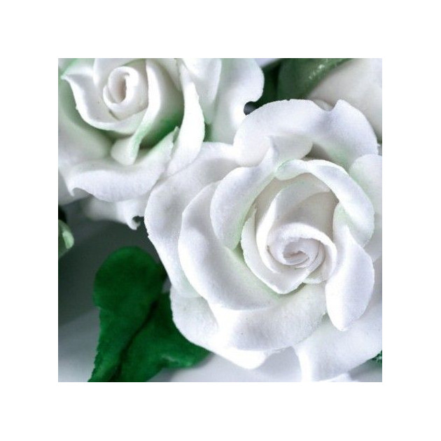  Fleurs en Gum Paste Blanc vue de pres