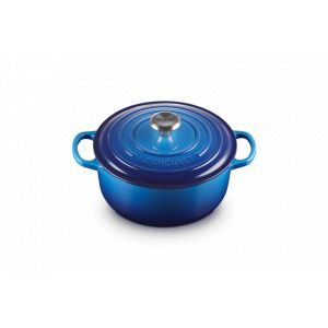 Cocotte en Fonte Ronde 20 cm Azur Le Creuset Signature