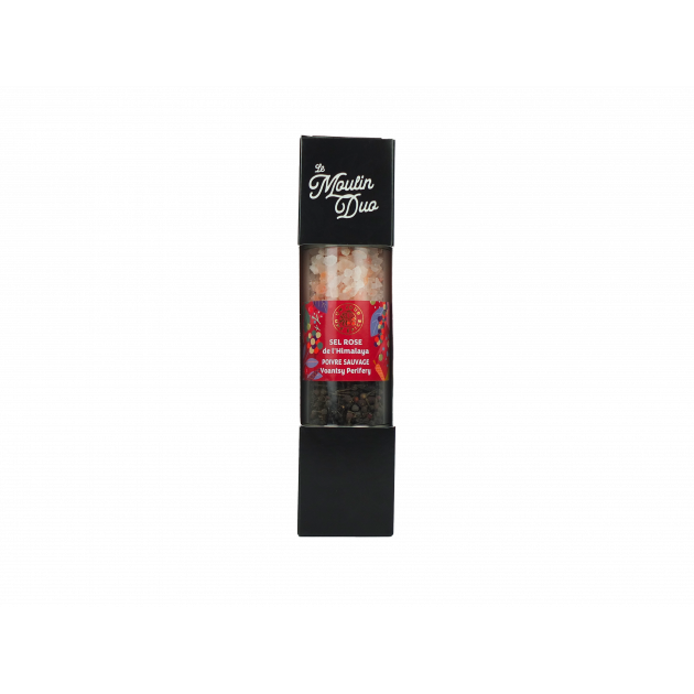 Moulin Sel Poivre 2 en 1 Sel Rose Himalaya et Poivre Sauvage Madagascar Un Jour Une Épice Moulin Sel Poivre 2 en 1 Sel Rose Himalaya et Poivre Sauvage Madagascar Un Jour Une Épice