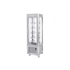 Vitrine Réfrigérée Verticale 360 L avec 5 Plateaux Tournants Inox Roller Grill Vitrine Réfrigérée Verticale 360 L avec 5 Plateaux Tournants Inox Roller Grill