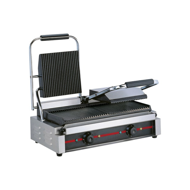 Grill Panini Rainuré Double 3,6 kW