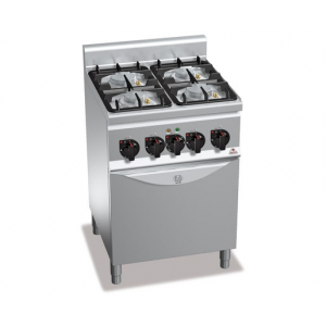 Piano de Cuisson 4 Brûleurs Eco Power Four Electrique 600 x 600 x 900 mm Berto's