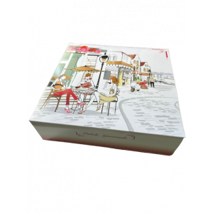 Boîte pâtissière Balade Gourmande - 28 x H 8 cm - (x50)