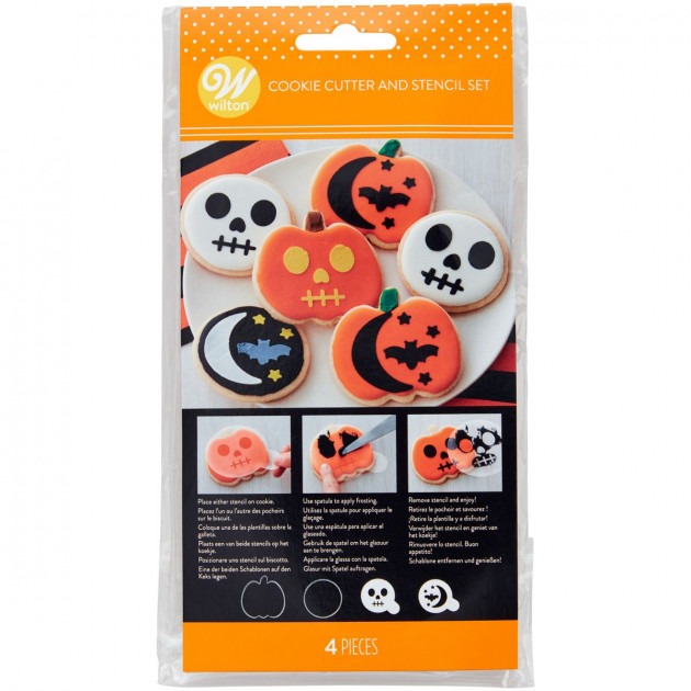 Set de 2 Emporte-Pièces et 2 Pochoirs Halloween Wilton