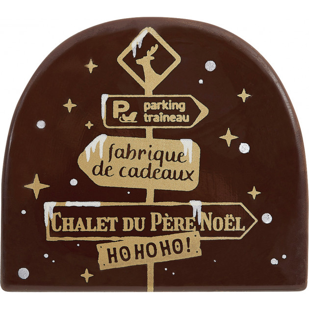 Embout de Bûche Pancartes de Noël 8,4 cm Décor en Chocolat (x42) Florensuc