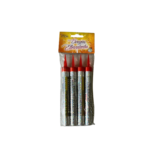 Bougies 15 cm Feu de Bengale 65 secondes (x4) Florensuc