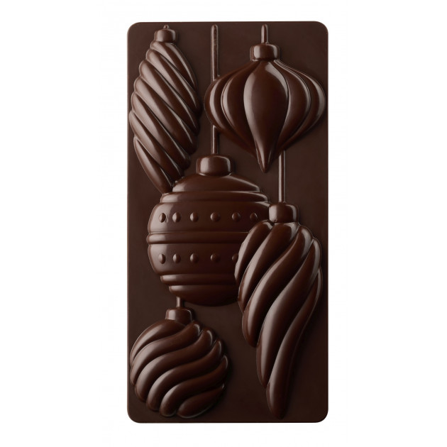 Moule Tablette Chocolat Boule Noël 15,4 x 7,7 cm Pavoni