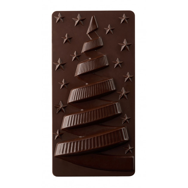 Moule Tablette Chocolat Sapin de Noël Nuit Etoilé 15,4 x 7,7 cm Pavoni