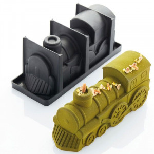 Moule Silicone Bûche Train 25 x 8,5 cm x H 10,6 cm Pavoni Moule Silicone Bûche Train 25 x 8,5 cm x H 10,6 cm Pavoni