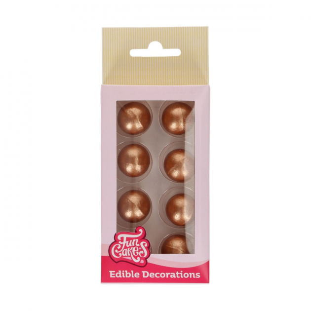 Sphère en Chocolat Bronze 2 cm (x8) Funcakes