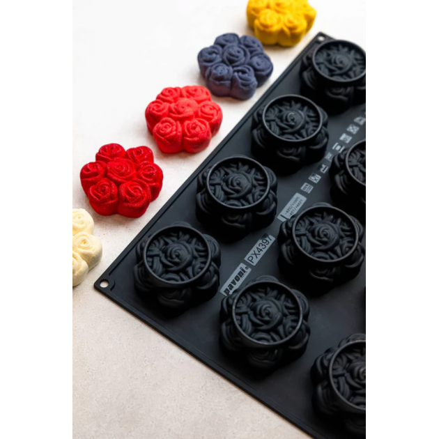 Moule Silicone Bouquets de Roses 8 x H 3,5 cm (x12) Cédric Grolet Pavoni