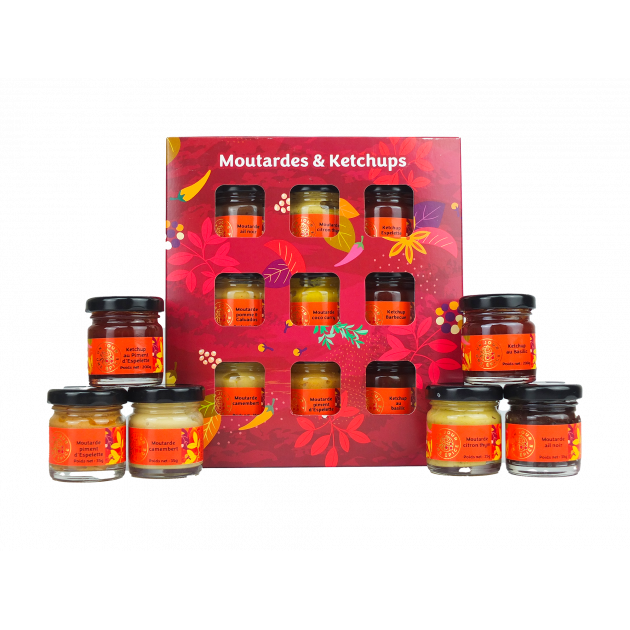 Coffret Épices Moutardes et Ketchups 9 Assortiments Un Jour Une Epice