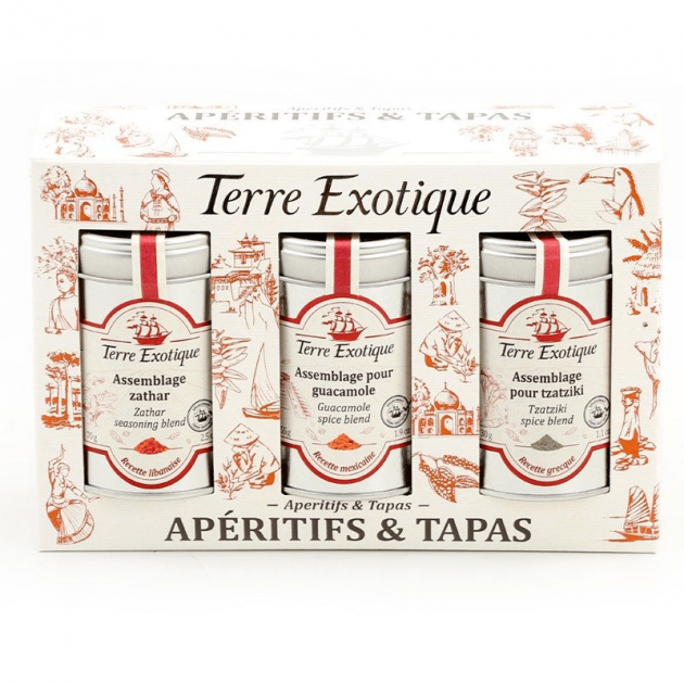 Coffret Épices de 3 Assortiments Apéritifs et Tapas Terre Exotique