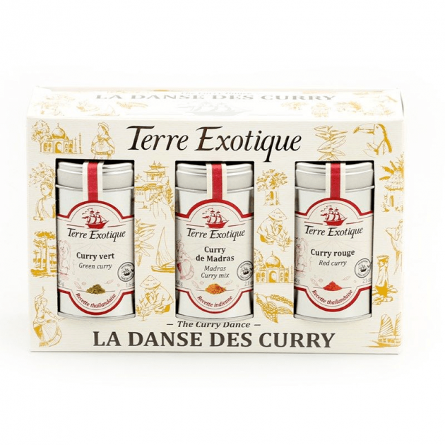 Coffret Épices 3 Assortiments la Danse des Curry Terre Exotique