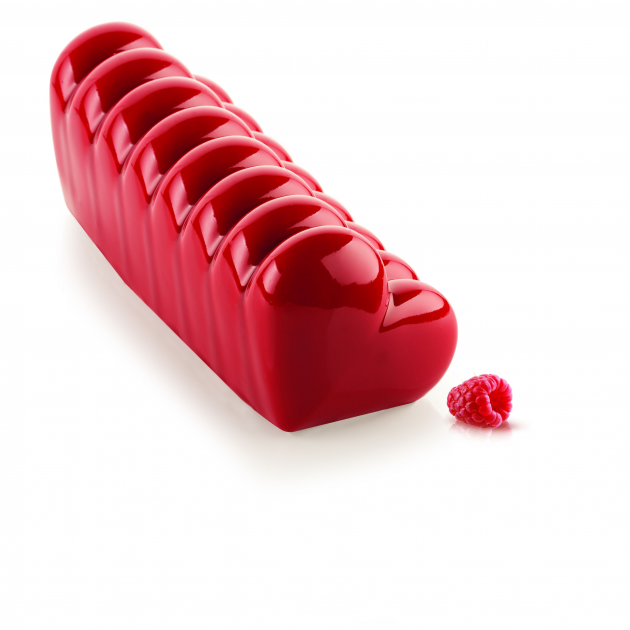 Moule Silicone Bûche Cœur 24,8 x 8,8 x H 8 cm Silikomart