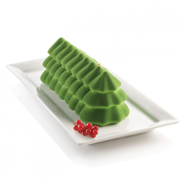 Moule Silicone Bûche Sapin 25 x 8,9 x H 8,7 cm Silikomart