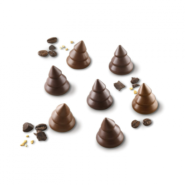 Moule Silicone Mini Sapin Chocolat Ø 2,8 x H 3 cm Easy Choc (x15) Silikomart