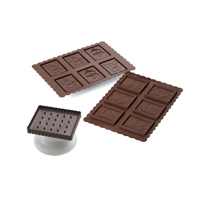 Kit Biscuit Chocolat Rectangulaire Noël 4,7 x 5,7 cm (x6) Silikomart