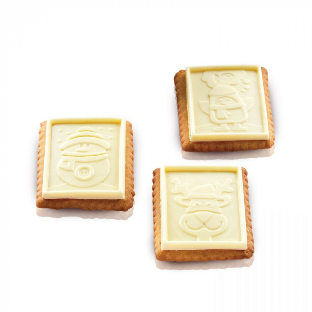 Petit biscuit Noël chocolat blanc pingouin cerf bonhomme de neige Petit biscuit Noël chocolat blanc pingouin cerf bonhomme de neige