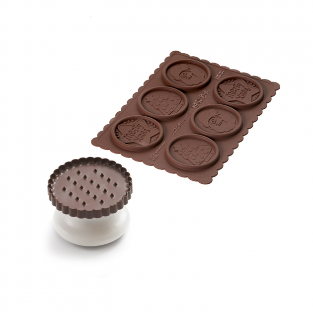 Kit Biscuit Chocolat Rond Noël Ø 5,7 cm (x6) Silikomart