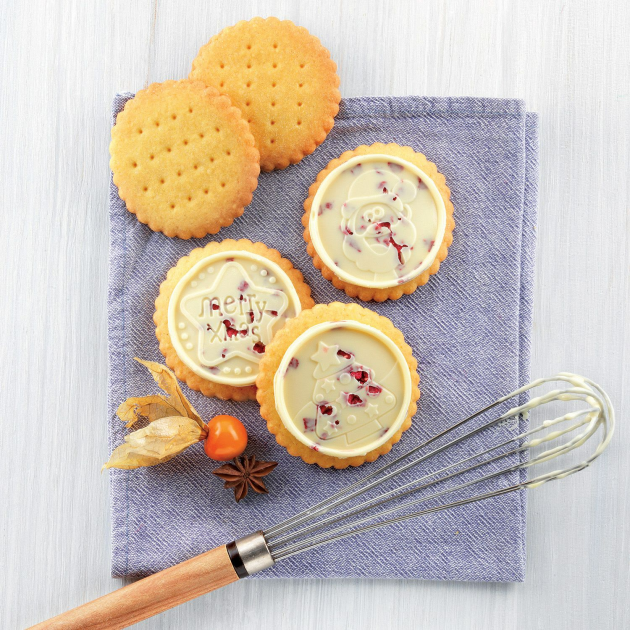 Petit biscuit Noël chocolat blanc Père Noël Sapin de Noël Petit biscuit Noël chocolat blanc Père Noël Sapin de Noël