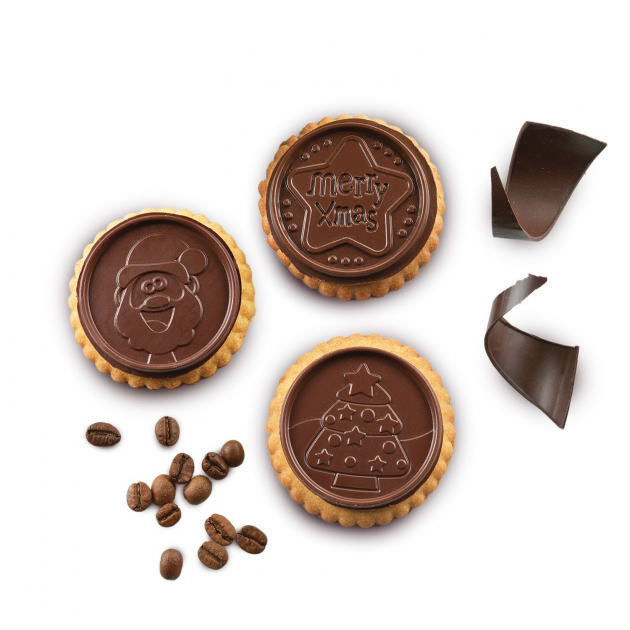 Biscuit chocolat Noël rond Biscuit chocolat Noël rond