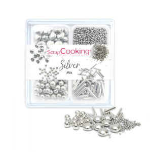 4 Décors en Sucre Silver Mix 68 g ScrapCooking 4 Décors en Sucre Silver Mix 68 g ScrapCooking