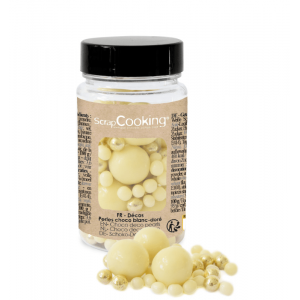 Pot de Décors en Perles Or et Chocolat Blanc 50 g ScrapCooking Pot de Décors en Perles Or et Chocolat Blanc 50 g ScrapCooking