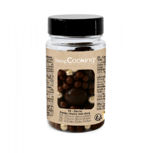 Pot de Décors en Perles Or et Chocolat Noir 50 g ScrapCooking Pot de Décors en Perles Or et Chocolat Noir 50 g ScrapCooking