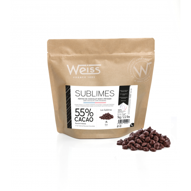Pépites de Chocolat Noir Sublimes 55% 1 Kg Weiss