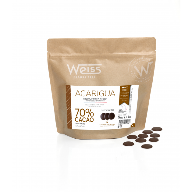Chocolat Noir Acarigua Fondette 70% 1 Kg Weiss