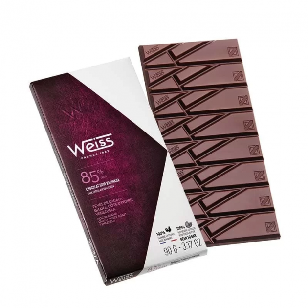 Tablette de Chocolat Noir Kacinkoa 85% 90 g Weiss