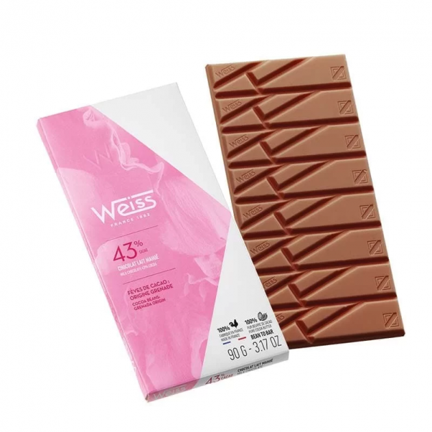 Tablette de Chocolat au Lait Mahoe 43% 90 g Weiss