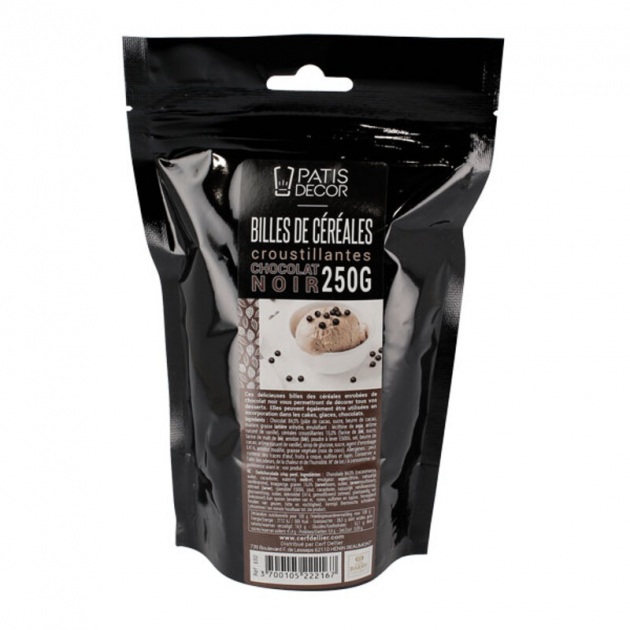 Billes de Céréales Croustillantes Chocolat Noir 250 g Patisdécor