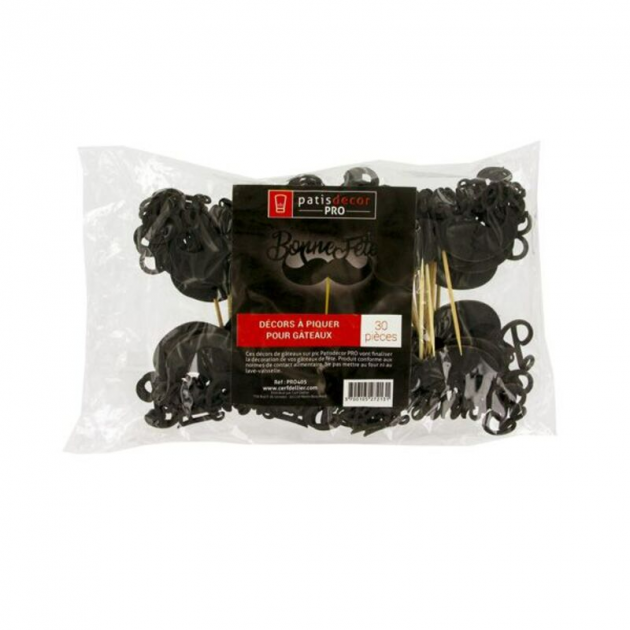 Cake Topper Bonne Fête Moustache "Papa" sur Pic pour gâteaux (x30) Patisdécor Cake Topper Bonne Fête Moustache "Papa" sur Pic pour gâteaux (x30) Patisdécor