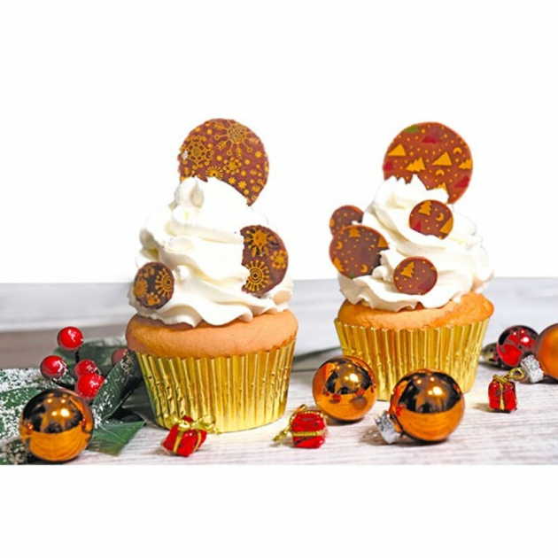 Feuille Transfert Chocolat Noël 17,5 x 27,5 cm (x4)  Feuille Transfert Chocolat Noël 17,5 x 27,5 cm (x4)