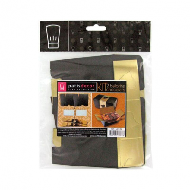 Kit Ballotin Noir et Or Patisdécor (x2) Kit Ballotin Noir et Or Patisdécor (x2)