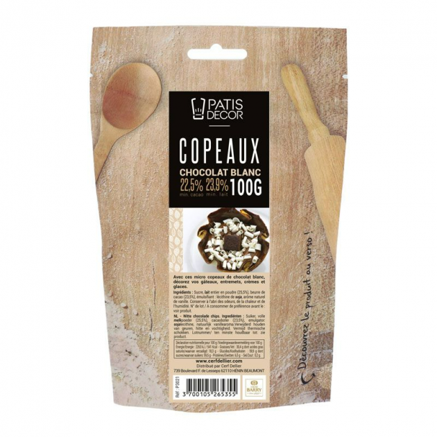 Mini-copeaux de Chocolat Blanc 100g Patisdecor