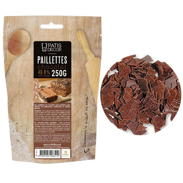 Paillettes Chocolat 250 g Patisdecor