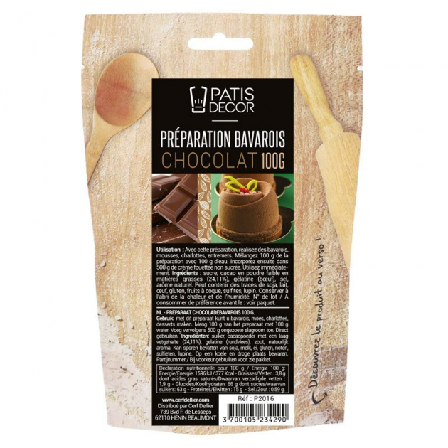 Preparation Bavarois Gel Chocolat 100 g Patisdecor