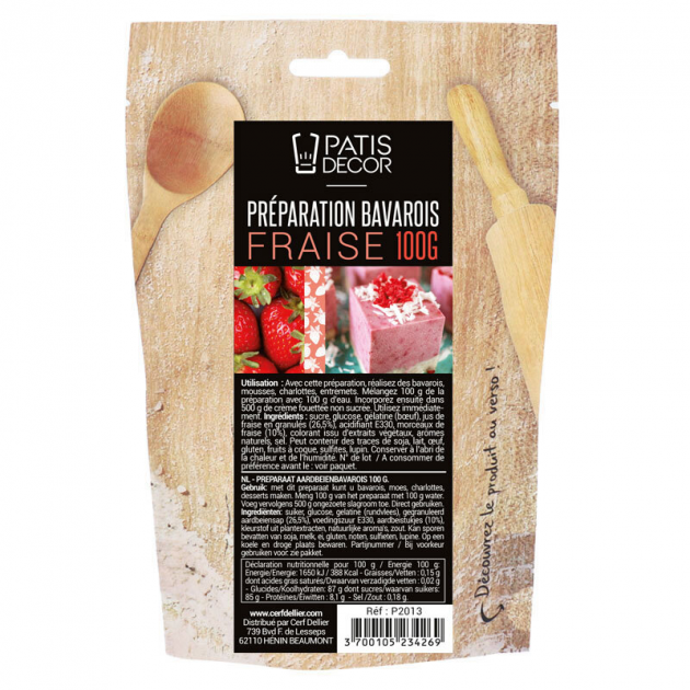 Preparation Bavarois Gel Fraise 100 g Patisdecor