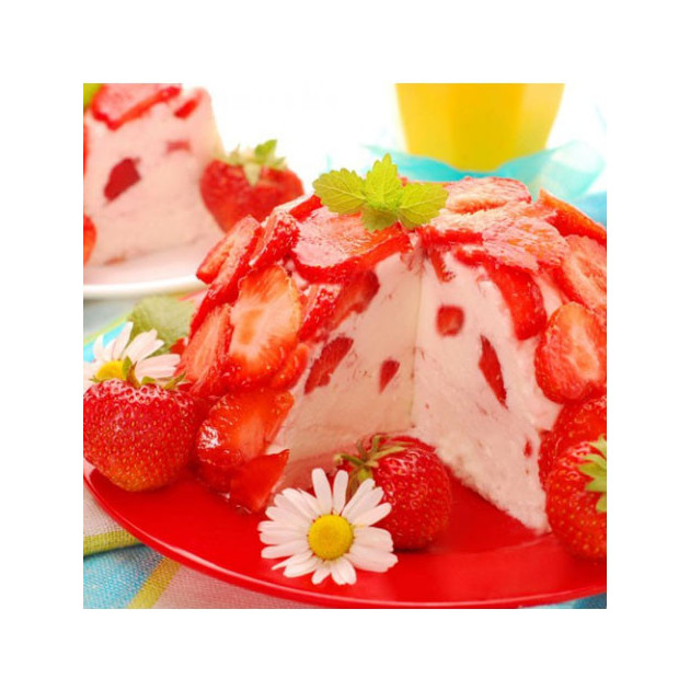 Dessert aux fraises en Demi-Shere